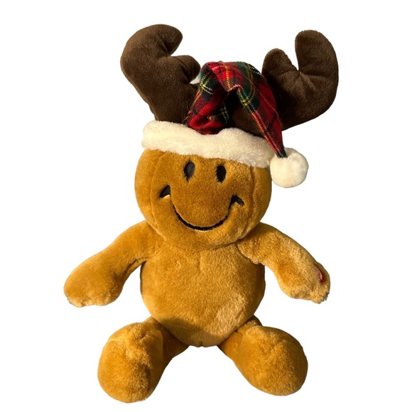 Main Joy Limited Plush Tickle Wiggle Smiley Reindeer 16” Sings Gingerbread Man - Picture 2 of 5
